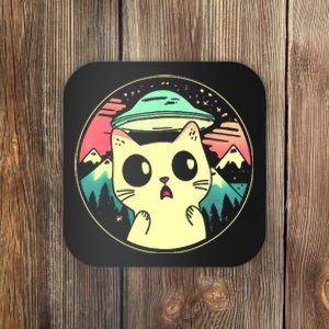 Funny Kawaii Cat Aliens And Ufo Coaster