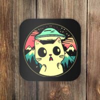 Funny Kawaii Cat Aliens And Ufo Coaster