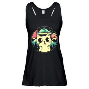 Funny Kawaii Cat Aliens And Ufo Ladies Essential Flowy Tank