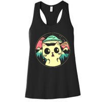 Funny Kawaii Cat Aliens And Ufo Women's Racerback Tank