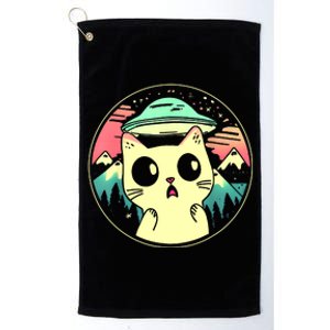 Funny Kawaii Cat Aliens And Ufo Platinum Collection Golf Towel