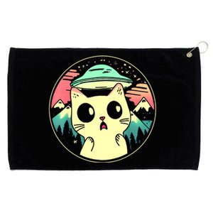 Funny Kawaii Cat Aliens And Ufo Grommeted Golf Towel