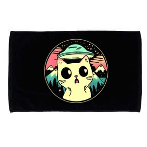 Funny Kawaii Cat Aliens And Ufo Microfiber Hand Towel