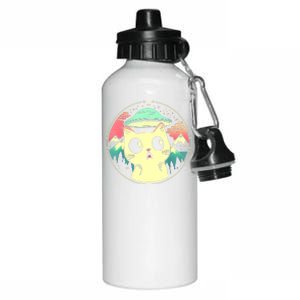 Funny Kawaii Cat Aliens And Ufo Aluminum Water Bottle