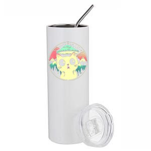 Funny Kawaii Cat Aliens And Ufo Stainless Steel Tumbler