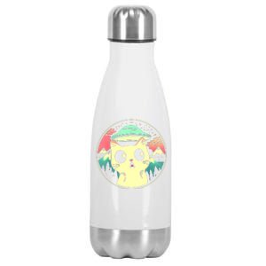 Funny Kawaii Cat Aliens And Ufo Stainless Steel Insulated Water Bottle