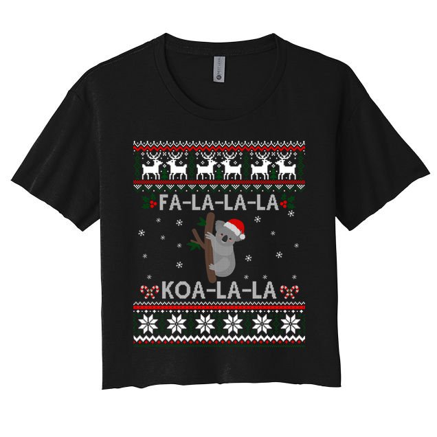 Falala Koalalala Cute Koala Bear Australian Xmas Ugly Cool Gift Crop Top