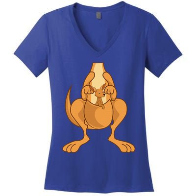 Funny Kangaroo Costume Art Halloween Easy DIY Outfit Women's V-Neck T-Shirt