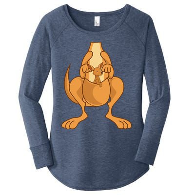 Funny Kangaroo Costume Art Halloween Easy DIY Outfit Women's Perfect Tri Tunic Long Sleeve Shirt