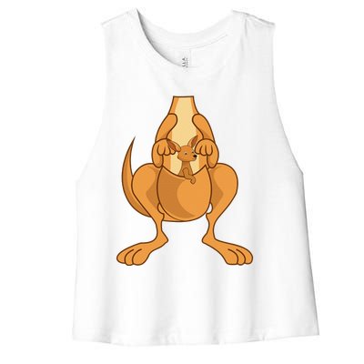 Funny Kangaroo Costume Art Halloween Easy DIY Outfit Women's Racerback Cropped Tank