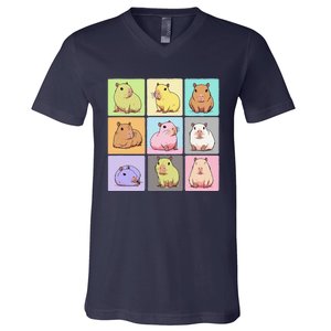 Funny Kawaii Capybara Cute V-Neck T-Shirt