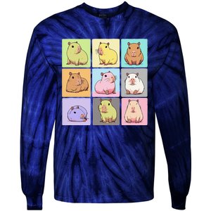 Funny Kawaii Capybara Cute Tie-Dye Long Sleeve Shirt