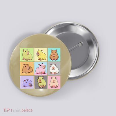 Funny Kawaii Capybara Cute Button
