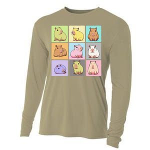 Funny Kawaii Capybara Cute Cooling Performance Long Sleeve Crew