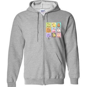 Funny Kawaii Capybara Cute Full Zip Hoodie