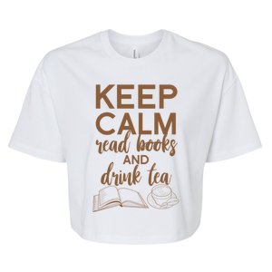 Funny Keep Calm Read Books And Tea Gift Gift Bella+Canvas Jersey Crop Tee