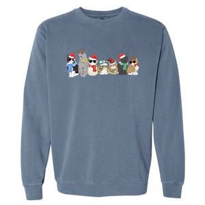 Funny Kittens Christmas Cute Gift Xmas Tree Lights Xmas Cat Gift Garment-Dyed Sweatshirt