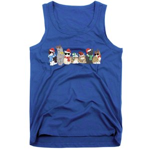 Funny Kittens Christmas Cute Gift Xmas Tree Lights Xmas Cat Gift Tank Top