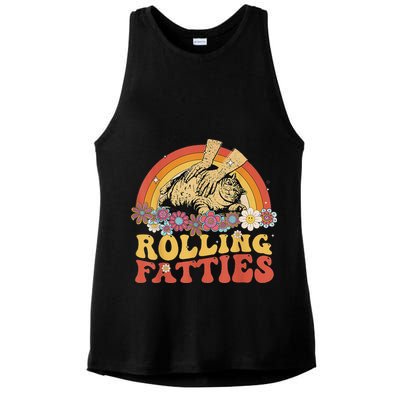 Fat Kitten Cat Rolling Fatties Cute Kitty Owner Ladies PosiCharge Tri-Blend Wicking Tank