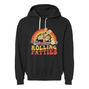 Fat Kitten Cat Rolling Fatties Cute Kitty Owner Garment-Dyed Fleece Hoodie