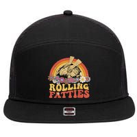 Fat Kitten Cat Rolling Fatties Cute Kitty Owner 7 Panel Mesh Trucker Snapback Hat