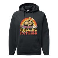 Fat Kitten Cat Rolling Fatties Cute Kitty Owner Performance Fleece Hoodie