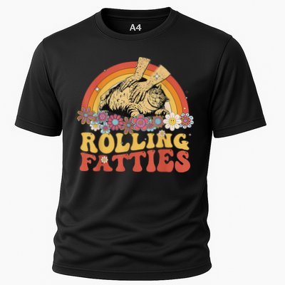 Fat Kitten Cat Rolling Fatties Cute Kitty Owner Cooling Performance Crew T-Shirt