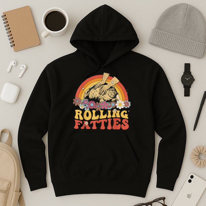 Fat Kitten Cat Rolling Fatties Cute Kitty Owner Hoodie