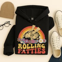 Fat Kitten Cat Rolling Fatties Cute Kitty Owner Hoodie