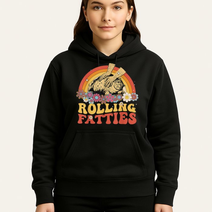 Fat Kitten Cat Rolling Fatties Cute Kitty Owner Hoodie