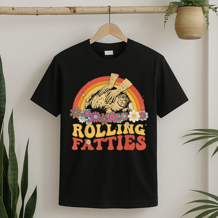 Fat Kitten Cat Rolling Fatties Cute Kitty Owner T-Shirt