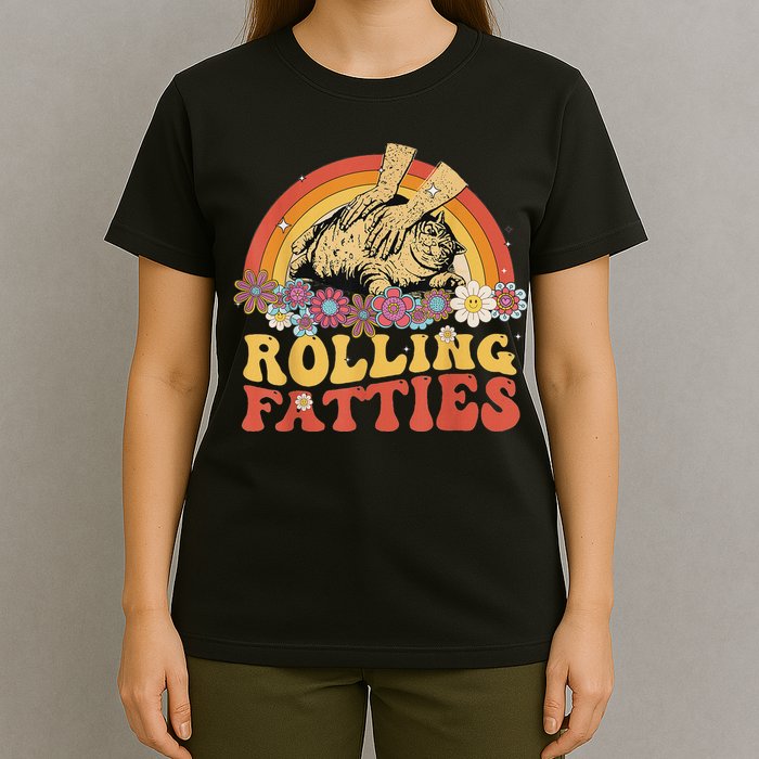Fat Kitten Cat Rolling Fatties Cute Kitty Owner T-Shirt