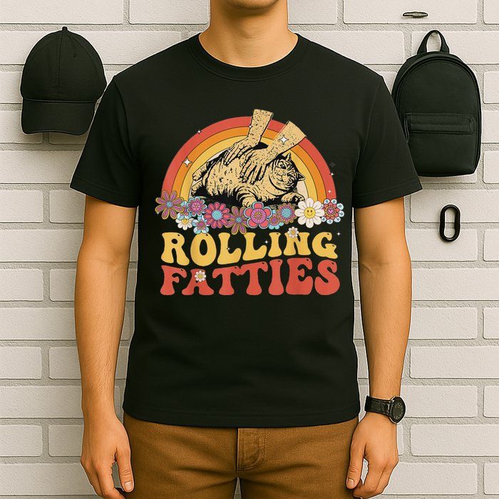 Fat Kitten Cat Rolling Fatties Cute Kitty Owner T-Shirt