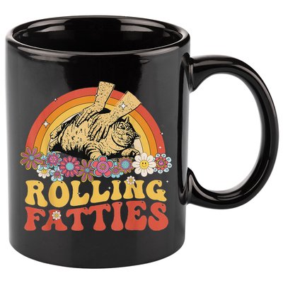 Fat Kitten Cat Rolling Fatties Cute Kitty Owner 11oz C Handle Ceramic Mug