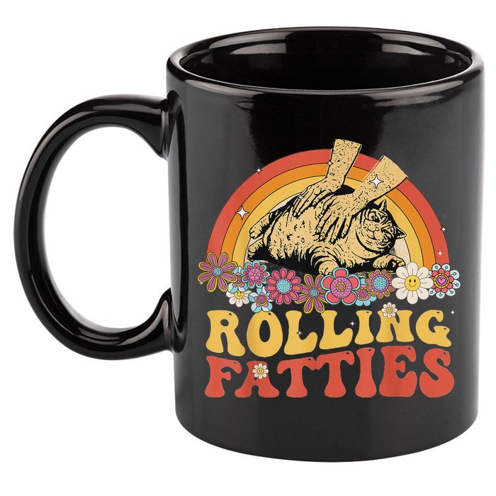 Fat Kitten Cat Rolling Fatties Cute Kitty Owner 11oz C Handle Ceramic Mug