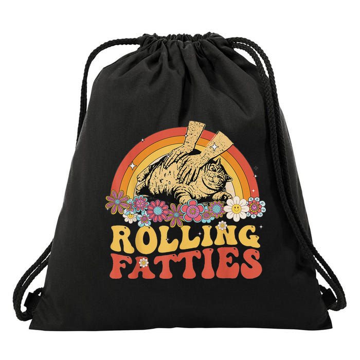 Fat Kitten Cat Rolling Fatties Cute Kitty Owner Drawstring Bag