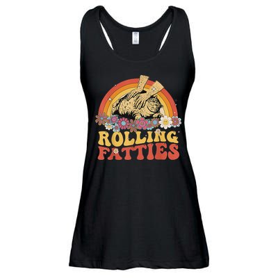 Fat Kitten Cat Rolling Fatties Cute Kitty Owner Ladies Essential Flowy Tank