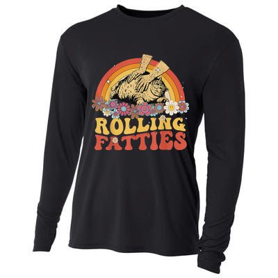 Fat Kitten Cat Rolling Fatties Cute Kitty Owner Cooling Performance Long Sleeve Crew