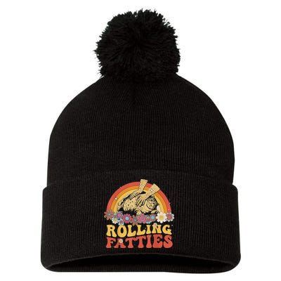 Fat Kitten Cat Rolling Fatties Cute Kitty Owner Pom Pom 12in Knit Beanie