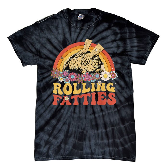 Fat Kitten Cat Rolling Fatties Cute Kitty Owner Tie-Dye T-Shirt