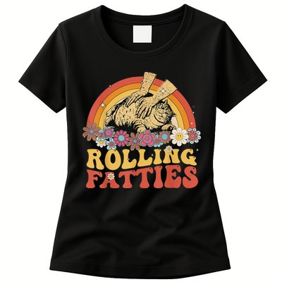 Fat Kitten Cat Rolling Fatties Cute Kitty Owner Womens T-Shirt
