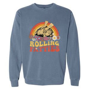 Fat Kitten Cat Rolling Fatties Cute Kitty Owner Garment-Dyed Sweatshirt