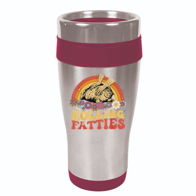 Fat Kitten Cat Rolling Fatties Cute Kitty Owner 16oz Travel Tumbler