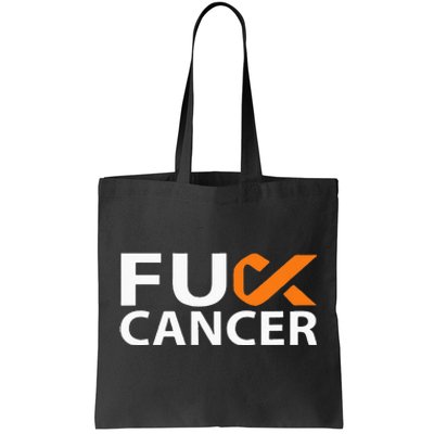 Fuck Kidney Cancer FU FU Orange Ribbon Cancer Awareness Tote Bag