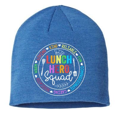 Funny Kind Caring Lunch Lady Outffit School Lunch Hero Squad Great Gift Sustainable Beanie