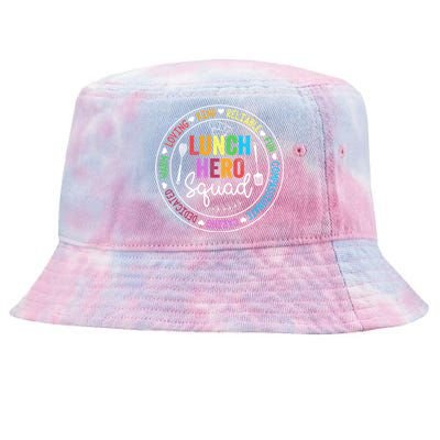 Funny Kind Caring Lunch Lady Outffit School Lunch Hero Squad Great Gift Tie-Dyed Bucket Hat