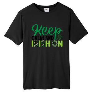 Funny Keep Calm And Irish On St Patricks Day Tall Fusion ChromaSoft Performance T-Shirt