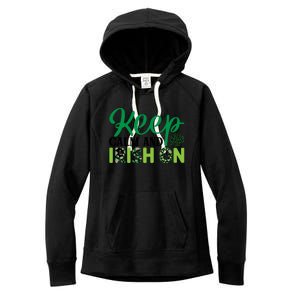 Funny Keep Calm And Irish On St Patricks Day Women's Fleece Hoodie