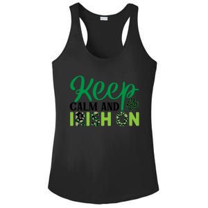 Funny Keep Calm And Irish On St Patricks Day Ladies PosiCharge Competitor Racerback Tank