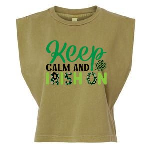 Funny Keep Calm And Irish On St Patricks Day Garment-Dyed Women's Muscle Tee